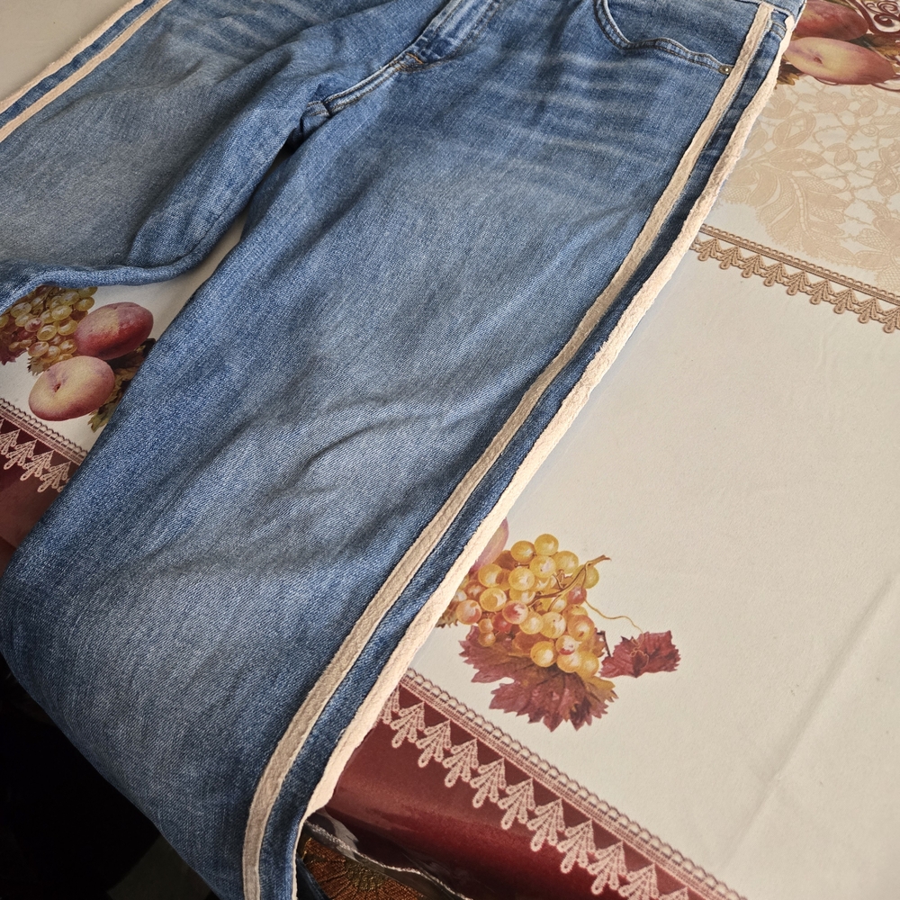 7 For All Mankind Roxanne Skinny Jeans Womens Size 32 Blue Double Racing Stripes - Picture 12 of 15